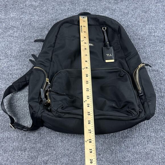 Tumi Calais Black Nylon Voyageur Tech Laptop Backpack Casual Travel Collage - Picture 15 of 16